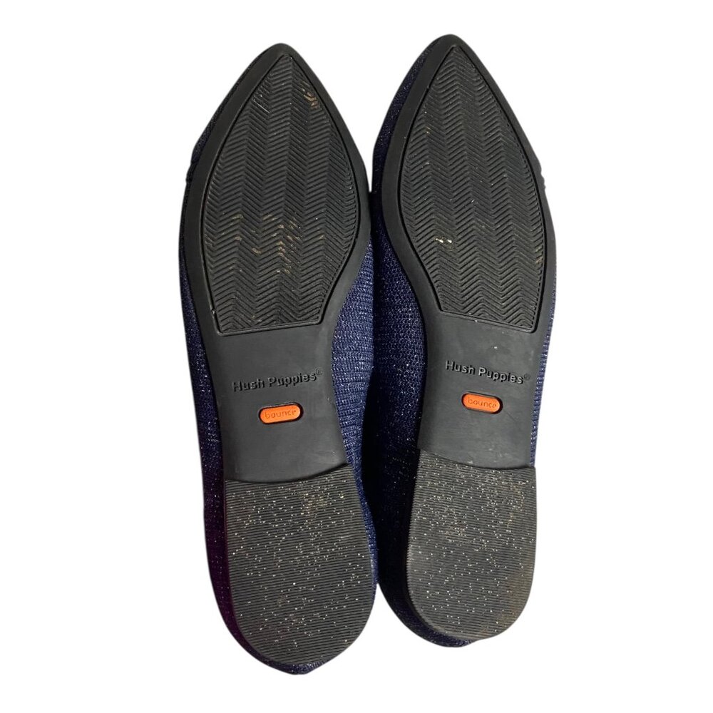 Hush Puppies Bounce Shoes Size 8.5 Sadie Knit Ballet Flat Navy Blue Metallic - Picture 7 of 9